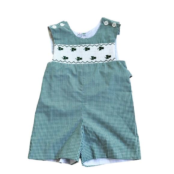 Vtg Sweetpea Smocking St Patrick’s Day Romper Size 3 - Picture 1 of 7